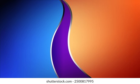 Blue purple and orange gradient curves abstract background nice for wallpaper or banner