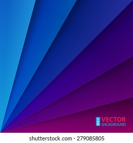 Blue and purple paper layers with realistic shadows abstract background. RGB EPS 10 vector illustration