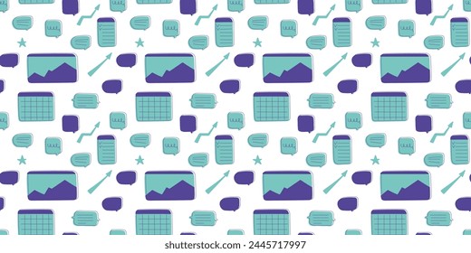Blue and Purple Pattern on White Background
