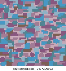 Un fondo de camuflaje estampado azul y morado con un fondo estampado marrón y morado.
