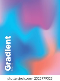 Blue Purple Peach Pink Vibrant Gradient Background. Blurred Color Wave. Graphic background, Vector EPS.