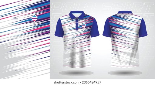 blue purple and pink color polo sport shirt jersey template