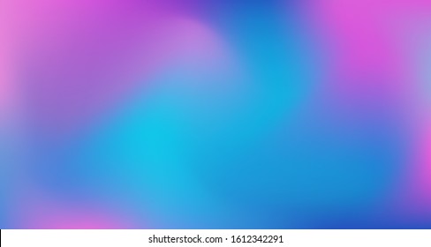 Blue Purple Pink Digital Gradient Background. Elegant Colorful Vibrant Unfocused Horizontal Banner. Iridescent Noble Vector Color Overlay. Liquid Neon Bright Trendy Wallpaper. 80s Glam Gradient Paper