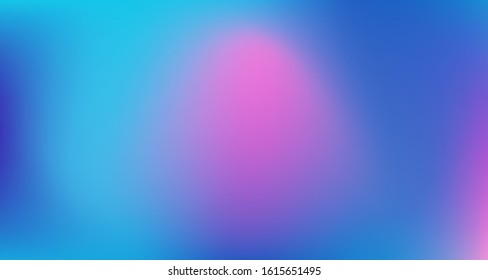 Blue Purple Pink Digital Gradient Background. Fluorescent Noble Vector Color Overlay. Elegant Colorful Vibrant Defocused Horizontal Banner. Dreamy Neon Bright Trendy Wallpaper. 80s Glam Gradient Paper