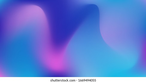 Fondo de degradado digital azul morado rosado. Papel de fondo de estilo fluido Neon Bright. Superposición de color Noble del Vector Iridescendiente. Elegante Banner Horizontal Vibrante Y Sin Esfuerzo. Papel degradado de vidrio de los años 80