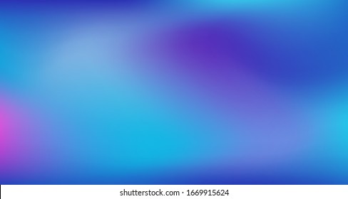 Blue Purple Pink Digital Gradient Background. Iridescent Noble Vector Color Overlay. Liquid Neon Bright Trendy Wallpaper. Elegant Colorful Vibrant Unfocused Horizontal Banner. 80s Glam Gradient Paper