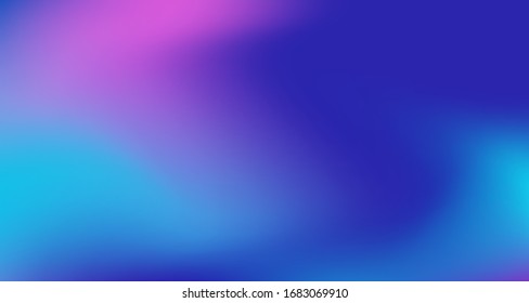 Fondo de degradado digital azul morado rosado. Elegante Pancarta Horizontal Desenfocada Y Colorida. Papel de fondo de estilo fluido Neon Bright. Superposición de color Noble del Vector Iridescendiente. Papel degradado de vidrio de los años 80