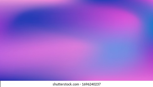 Blue Purple Pink Digital Gradient Background. Elegant Colorful Vibrant Unfocused Horizontal Banner. Fluorescent Noble Vector Color Overlay. Liquid Neon Bright Trendy Wallpaper. 80s Glam Gradient Paper