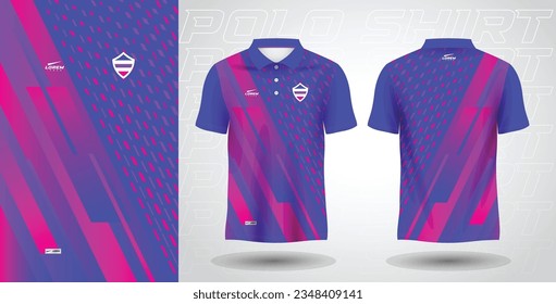 blue purple pink polo sport shirt sublimation jersey template