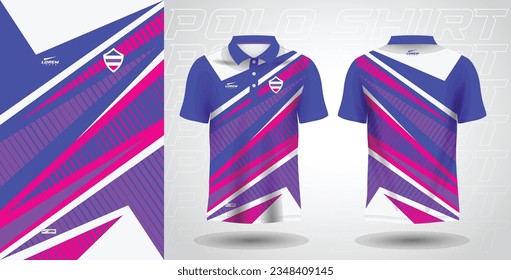 plantilla jersey de sublicencia de camiseta deportiva azul púrpura rosa polo