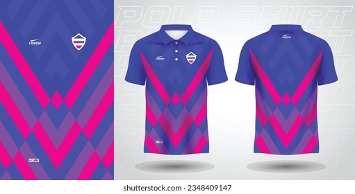 blue purple pink polo sport shirt sublimation jersey template