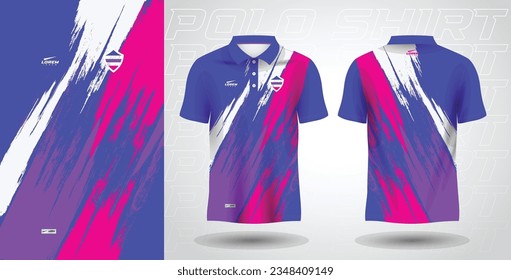 blue purple pink polo sport shirt sublimation jersey template