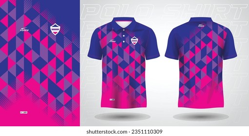 blue purple and pink polo sport shirt sublimation jersey template