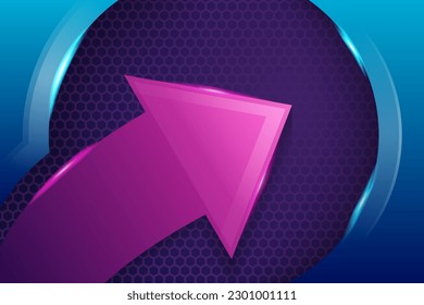 blue, purple and pink tech arrows abstract modern background. horizontal concept vector design. transparency hexagon pattern with light shine. Luxury universal frame. Premium 3d Black Friday banner