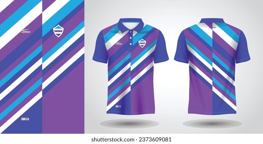 blue purple polo shirt sublimation sport jersey template