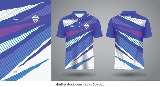 blue purple polo shirt sublimation sport jersey template