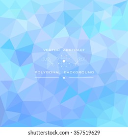 Blue, purple polygonal mosaic. Triangular low poly style.