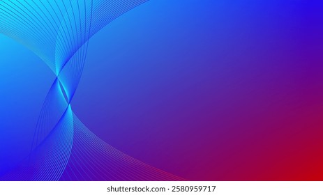 Blue purple red gradient mesh abstract background decorated with wavy blended lines nice for wallpaper ,banner or card