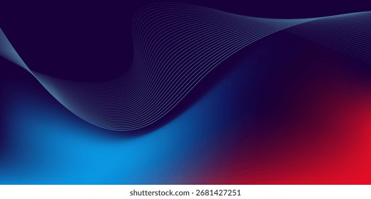 Fundo abstrato de malha de gradiente vermelho roxo azul com linhas misturadas onduladas bonito para papel de parede ou banner vetor suave