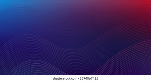 Blue purple red gradient mesh abstract background with wavy blended lines nice for wallpaper or banner