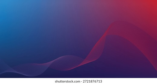 Fondo abstracto de malla de degradado rojo púrpura azul con líneas mezcladas onduladas agradable para el Fondo de pantalla o el Anuncio. eps 10.