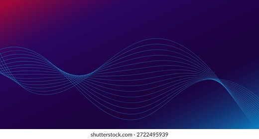 Fondo abstracto rojo púrpura azul de la malla del gradiente con las líneas mezcladas onduladas agradables para el Vector del Fondo de pantalla o del Anuncio