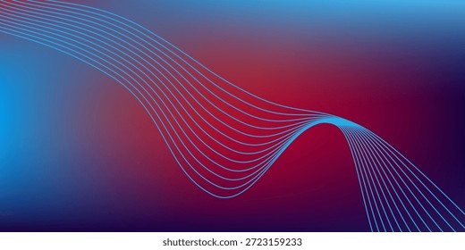Fondo abstracto rojo púrpura azul de la malla del gradiente con las líneas mezcladas onduladas agradables para el arte moderno del Fondo de pantalla o del Anuncio