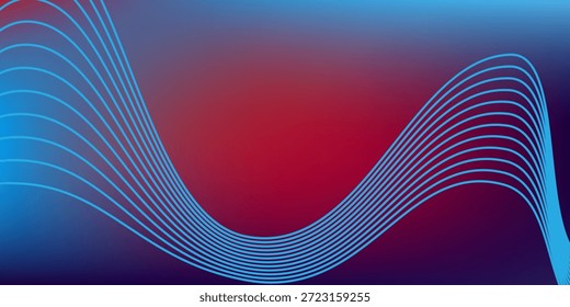 Fondo abstracto de malla de degradado rojo púrpura azul con líneas de negocio mezcladas onduladas