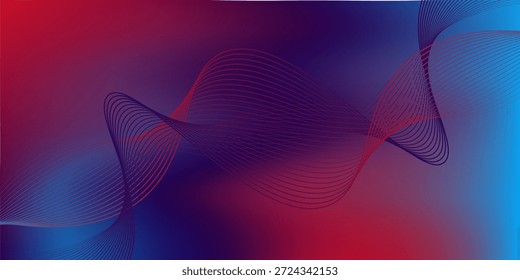 Blaue violette rote Farbverlauf Mesh abstrakter Hintergrund mit welligen gemischten Linien schön für Tapete oder Banner