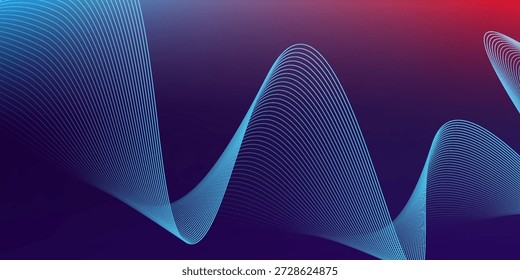 Fundo abstrato de malha de gradiente vermelho roxo azul com linhas misturadas onduladas agradável para papel de parede ou banner eps10