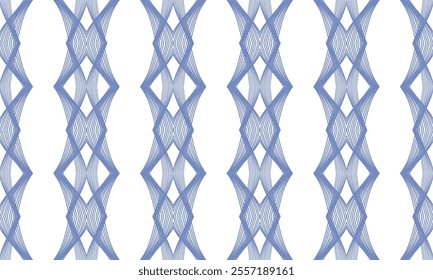 blue purple ribbon block on white background, seamless pattern with repeat blue waves as horizontal strip line, replete image design for fabric printing patter