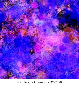 Blue and purple seamless background. Abstract vector texture for fabric, wrapping paper, boho design