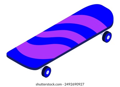 blue purple skateboard vector illustration