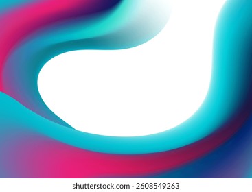 Blue purple smooth liquid abstract waves on the white background. Vector holographic elegant fluid design