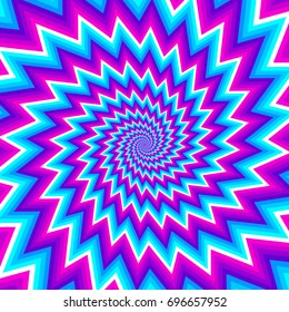 Blue and purple  spirals. Motion illusion.