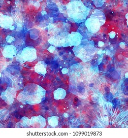 Blue and purple splatter seamless texture. Abstract vector background for web page, banners backdrop, fabric, home decor, wrapping