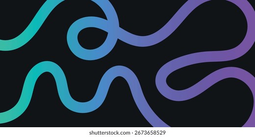 Blaue und violette Farbverlauf-Linien auf schwarzem Hintergrund