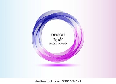 Marco azul violeta transparente de onda con sombra sobre fondo abstracto, elemento de diseño