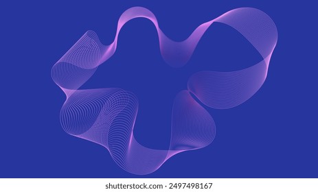 Blue and purple violet abstract line sound wave background