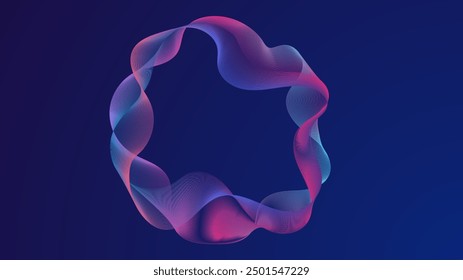 Blue and purple violet abstract line sound wave background