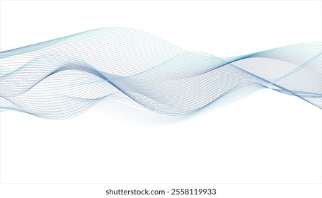 Blue and purple violet technology wave abstract line banner. Design element for technology, science, music or modern concept