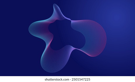 Fondo de onda sonora de partículas abstractas de Vector violeta azul y púrpura