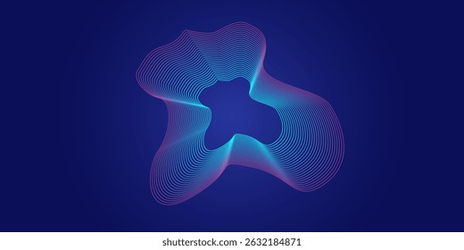 Blue and purple violet vector abstract particles soundwave background