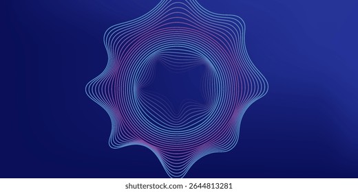 Fondo de onda sonora de partículas abstractas de Vector violeta azul y púrpura