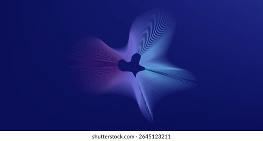 Blue and purple violet vector abstract particles soundwave background