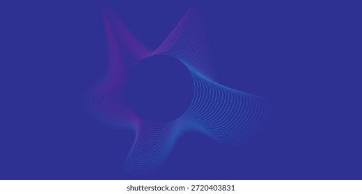 Blaue und violette Vektor abstrakte Partikel Schallwelle Hintergrund.Vektorgrafik.