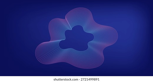 Fondo de onda sonora de partículas abstractas de Vector violeta azul y púrpura