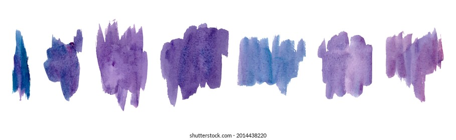 blue and purple watercolor abstract brush stroke with rough paper textured