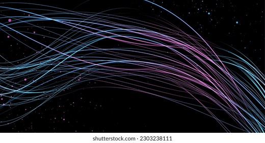 Las líneas onduladas azul violeta y los puntos abstraen el elegante fondo. Diseño de vectores
