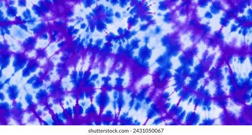 Blue, purple and white fabric tie dye pattern ink , colorful tie dye pattern abstract background. Shibori, tie dye, abstract batik brush seamless and repeat pattern design.